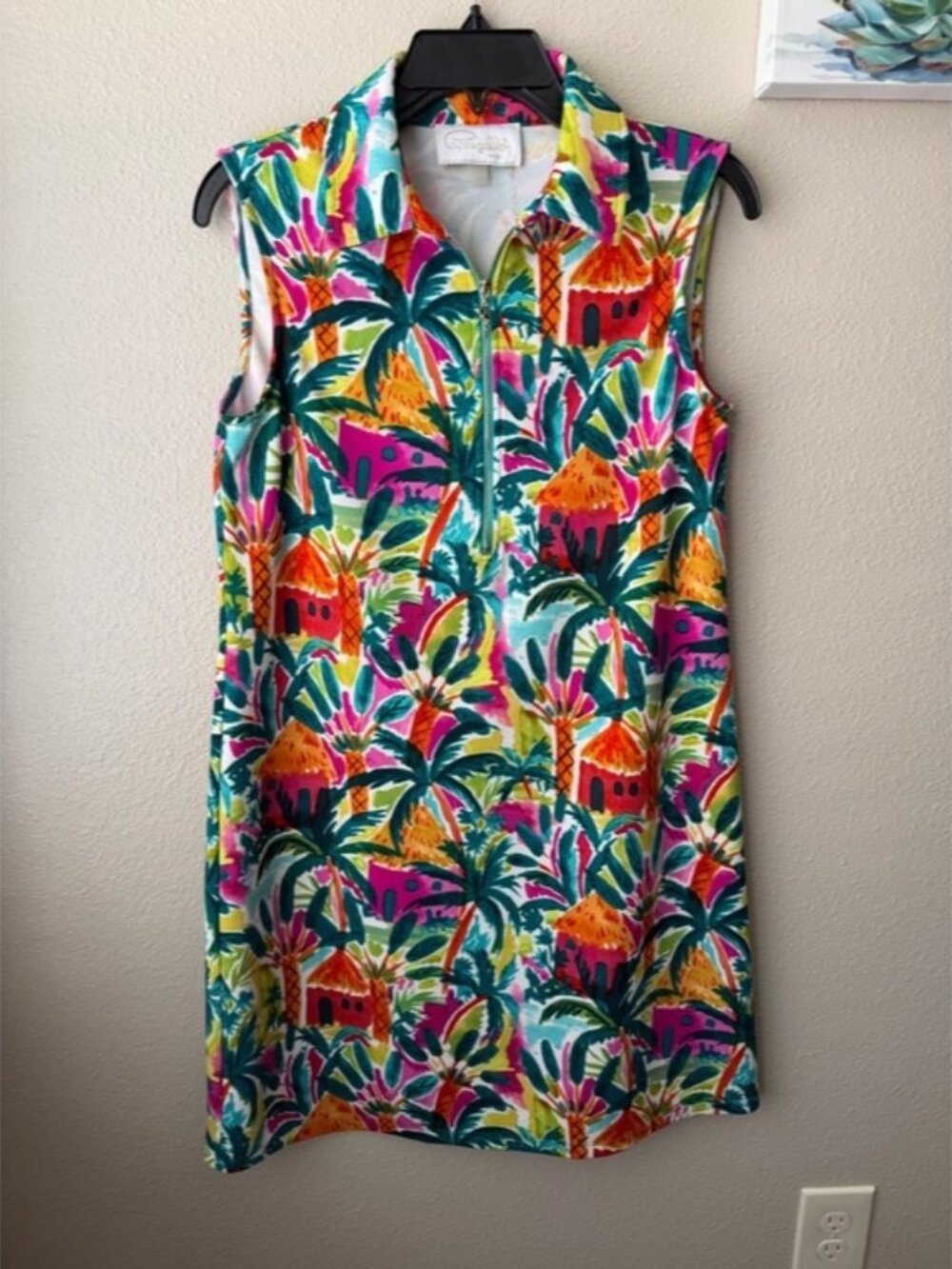 Pappagallo The Erin Tropical Multicolor Dress Beach Summer - Sleeveless S